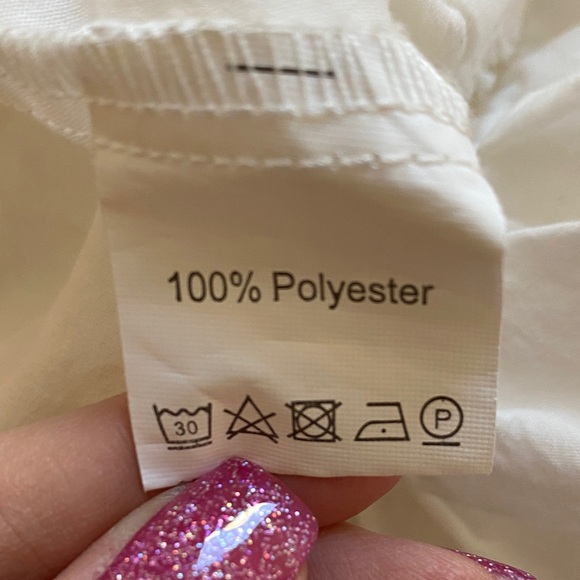 Women’s Large Crop cropped White Tie Front Blouse Gathered Peplum - Picture 4 of 4